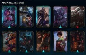 Conta gold com muitas skins e espolios mais de 200 reais gas - League of Legends LOL