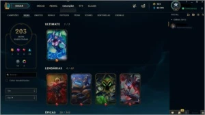 Conta LOL ouro 4 com 203 Skins - League of Legends