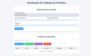Script Gerenciador De Catálogo De Produtos E Estoque - HTML5