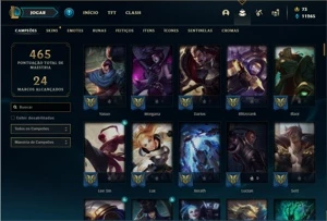 Conta prata 4 com 142 Champs e 122 Skins + 4 Vitoriosas - League of Legends LOL