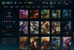 Unranked com 150 Champs e 79 Skins (SUP / MID) - League of Legends LOL