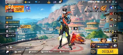 Conta no nível 66,gemada com.calça angel,barbinha e arma att - Free Fire