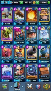 Conta Clash Royale lvl 11 200k e 1k de gema
