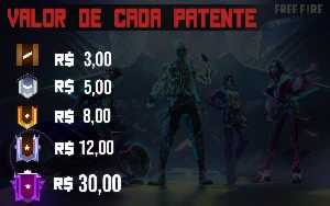 Conta FREE FIRE Smurf | Bronze | Prata | Ouro | Platina