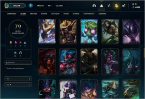 Conta unranked com 93 champs e 79 skins - League of Legends LOL