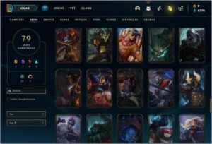 Conta unranked com 93 champs e 79 skins - League of Legends LOL