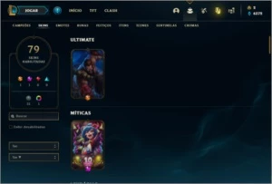 Conta unranked com 93 champs e 79 skins - League of Legends LOL