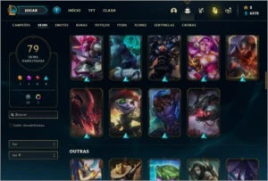 Conta unranked com 93 champs e 79 skins - League of Legends LOL