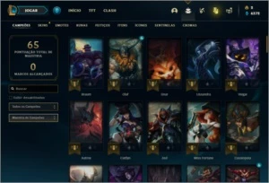 Conta unranked com 93 champs e 79 skins - League of Legends LOL