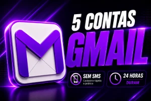 Gmail 5 contas dura 24 horas sem SMS - Emails