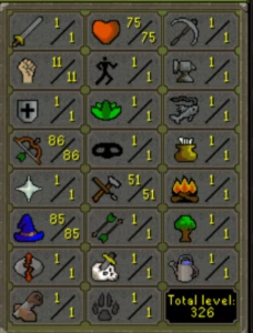 Conta runescape pure magic 85 y 86 ranged