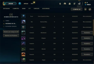 Conta Diamante 1 com 22 Champs e 2 Skins + 8 Fragmentos - League of Legends LOL