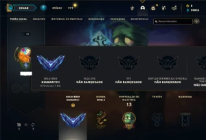 Conta Diamante 1 com 22 Champs e 2 Skins + 8 Fragmentos - League of Legends LOL