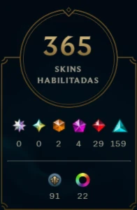 Conta de League of Legends 365 skin