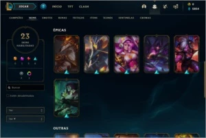 Conta League of Legends Platina 3(54% WR) 5 Skins Lendárias LOL