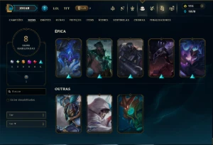 Unranked com 35 Champs e 8 Skins - League of Legends LOL