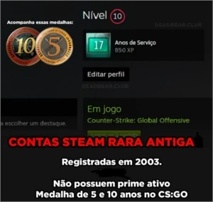 Steam 17 anos 2003 - Counter Strike CS