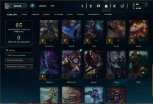 Mestre com 30 Champs e 7 Skins - League of Legends LOL