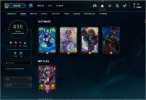 Conta platina 4 com 430 SKINS e TODOS os champs - League of Legends LOL