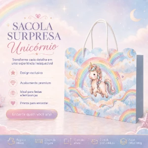 Kit 15 Sacolinhas Unicórnio Candy - Pegue e Monte - Artesanato e Personalizados