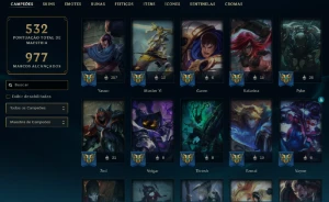 Unranked com TODOS os champs e 211 Skins ( Nivel 500 ) - League of Legends LOL