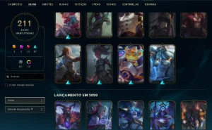 Unranked com TODOS os champs e 211 Skins ( Nivel 500 ) - League of Legends LOL