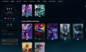 Unranked com TODOS os champs e 211 Skins ( Nivel 500 ) - League of Legends LOL