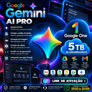 Google Gemini Pro (LINK) - 18 Meses | 30 dias de garantia - Inteligência Artificial