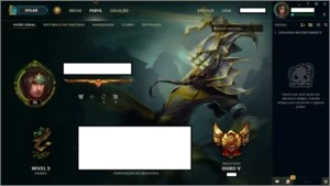 Conta League Of Legends - Ouro 5 - 44 Campeoes + 7 Skins LOL