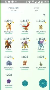 Conta Pokémon Go Lv 32 Time Amarelo - Cães Lendários + Ho+Oh
