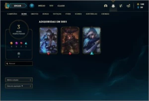 Conta platina 1 com 3 skins e 24 champs - League of Legends LOL