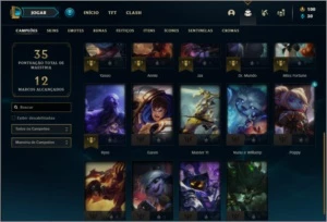 Conta platina 1 com 3 skins e 24 champs - League of Legends LOL