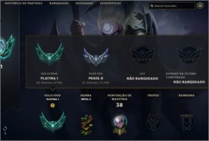 Conta plat 1/ 31 champions/ 3 skins - League of Legends LOL
