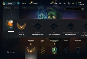 Conta ouro 4 com 22 Champs e 2 Skins + 2 Espolios - League of Legends LOL