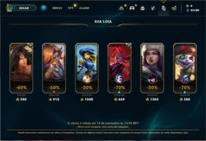 Conta ouro 4 com 22 Champs e 2 Skins + 2 Espolios - League of Legends LOL