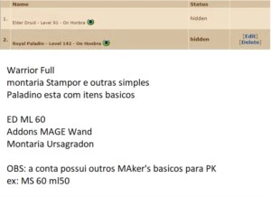 RP 140 Com ED 90 Honbra - Tibia
