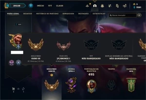 Conta ouro 3 com 115 Champs e 131 Skins + 5 Vitoriosas - League of Legends LOL