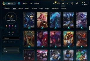 Conta ouro 3 com 115 Champs e 131 Skins + 5 Vitoriosas - League of Legends LOL
