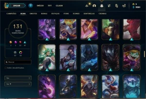 Conta ouro 3 com 115 Champs e 131 Skins + 5 Vitoriosas - League of Legends LOL