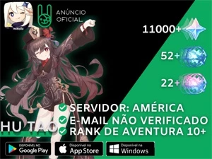 CONTA REROLL GENSHIN IMPACT | HU TAO AR-10 // ENVIO IMEDIATO