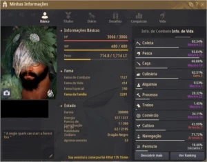 BDO SA Pacote Lendário, Musa lvl 62 - 262 AP - Black Desert