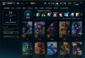 Esmeralda 1 com 60 Champs e 10 Skins + Honra 5 - League of Legends LOL