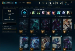 Esmeralda 1 com 60 Champs e 10 Skins + Honra 5 - League of Legends LOL