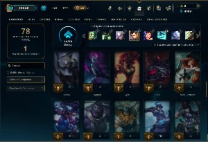Esmeralda 1 com 60 Champs e 10 Skins + Honra 5 - League of Legends LOL