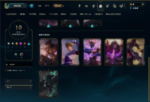 Esmeralda 1 com 60 Champs e 10 Skins + Honra 5 - League of Legends LOL