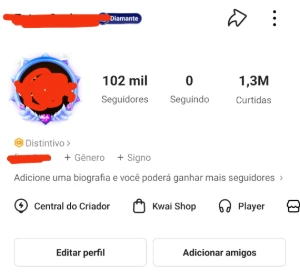 Kwai Conta 102k Seguidores Reais - Perfil Monetizado! ✅ ✨ - Redes Sociais
