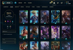 Conta Unranked com 150 Champs e 201 Skins - League of Legends LOL