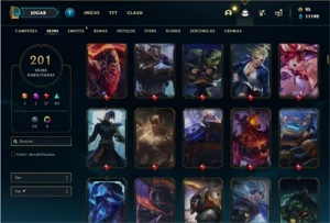Conta Unranked com 150 Champs e 201 Skins - League of Legends LOL