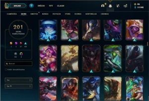 Conta Unranked com 150 Champs e 201 Skins - League of Legends LOL
