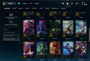 Conta Platina 4 com 36 Champs e 8 Skins + 10 Fragmentos - League of Legends LOL
